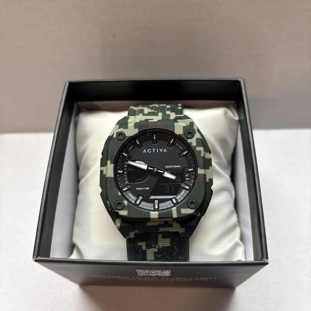 Activa X Invicta Men's Digital/Analog Watch 44.8mm Green Camo‎  (ACW2328-003)